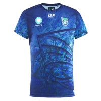 2025 New Zealand Warriors Rugby Mens Warm Up Paua Tee