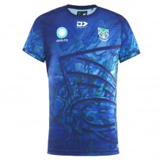 2025 New Zealand Warriors Rugby Mens Warm Up Paua Tee