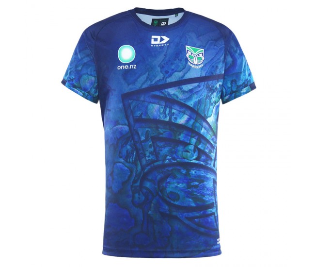 2025 New Zealand Warriors Rugby Mens Warm Up Paua Tee