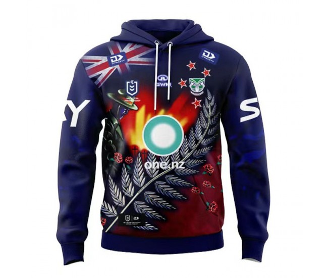 2024 New Zealand Warriors Rugby Mens Anzac Hoodie
